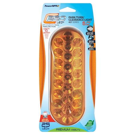 Poweroptix C360 LED 6in Oval P/T/C Amber 101-004211